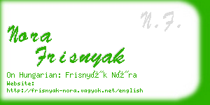 nora frisnyak business card